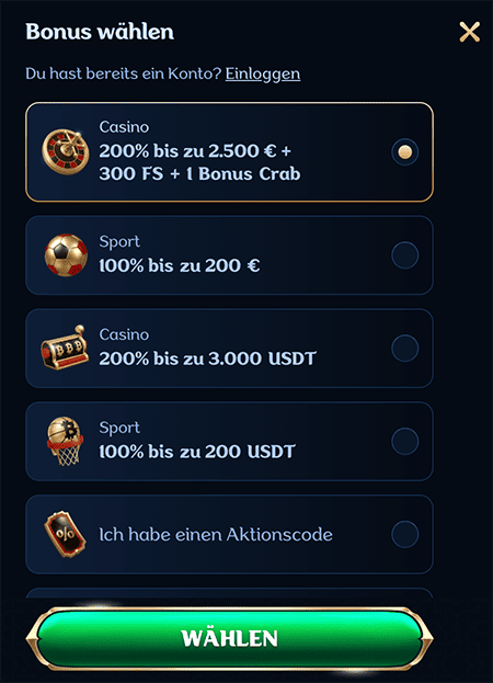 Millioner Casino™ Registrierung